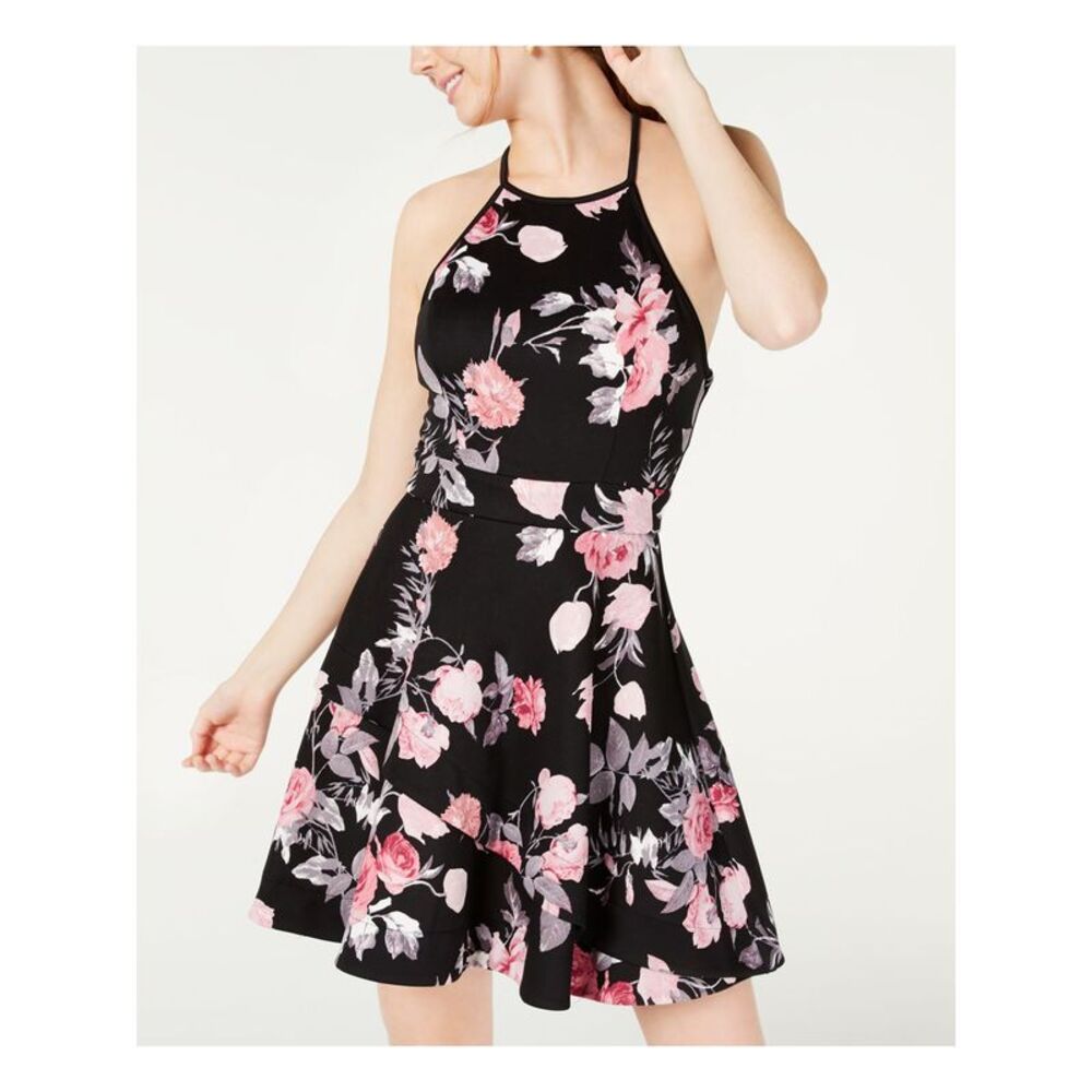 NWT SPEECHLESS Womens Mini Dress Black Cris Cross-back Juniors 5